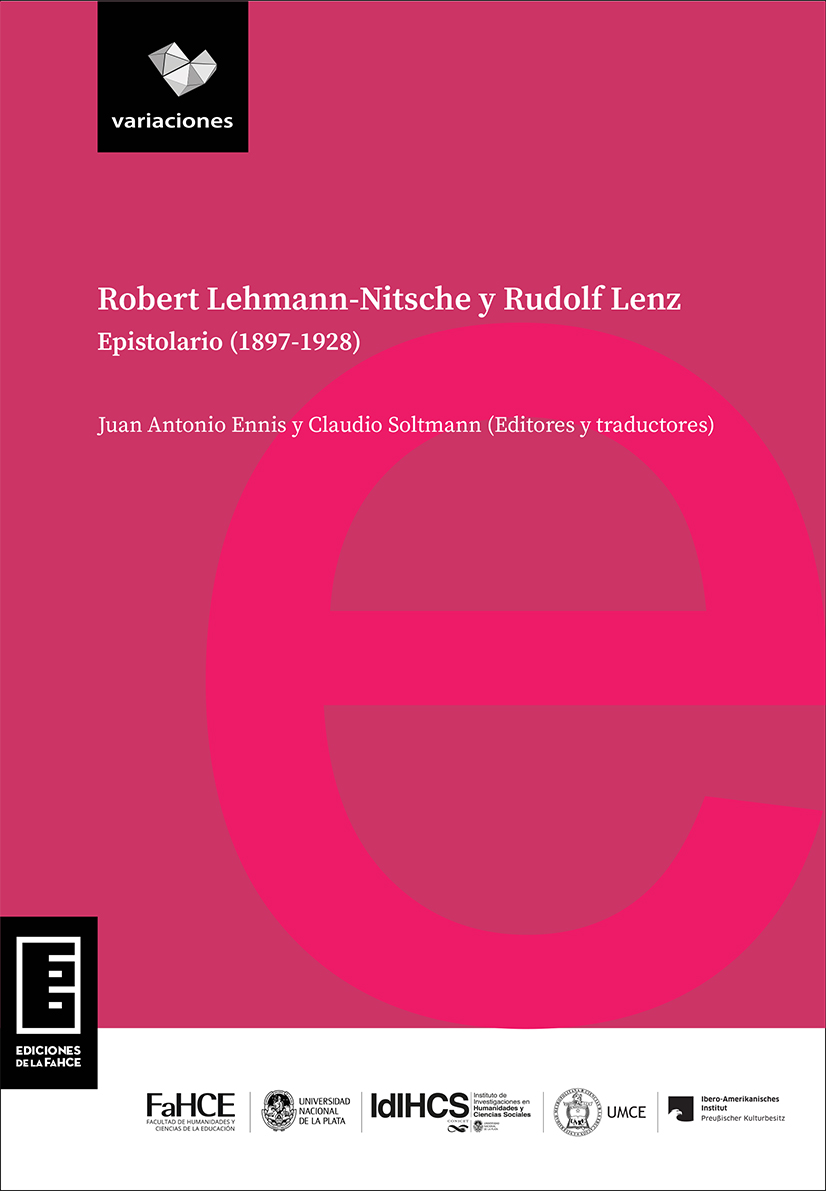 Cubierta para Robert Lehmann-Nitsche y Rudolf Lenz: Epistolario (1897-1928)