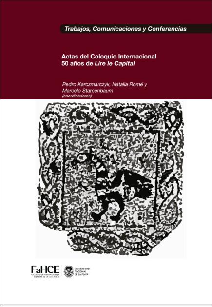 Cubierta para Actas del Coloquio Internacional 50 años de Lire le Capital